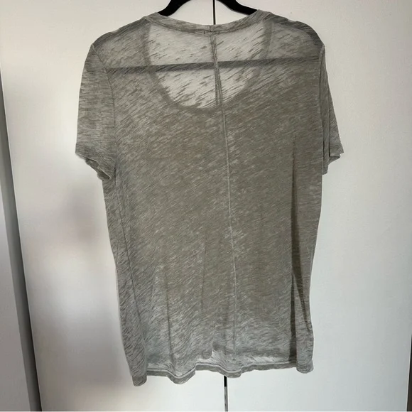 Monrow Textured Relaxed Tee - Light Grey - Picture 7 of 9